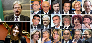 Il Governo Gentiloni e i suoi ministri 