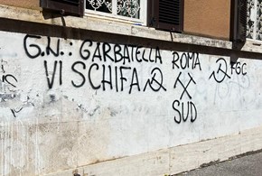 “Garbatella vi schifa”: scritte contro la sede di Fdi