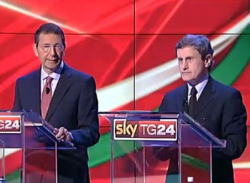 Alemanno e Marino, scintille in diretta tv