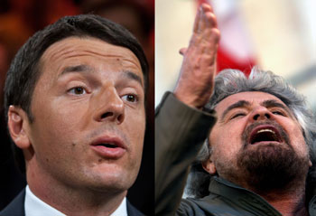 Renzi rincorre, Grillo scappa