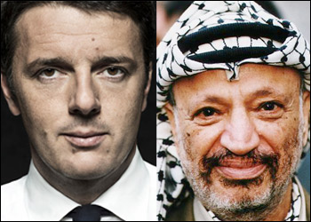 Se Matteo Renzi imita le due facce di Arafat