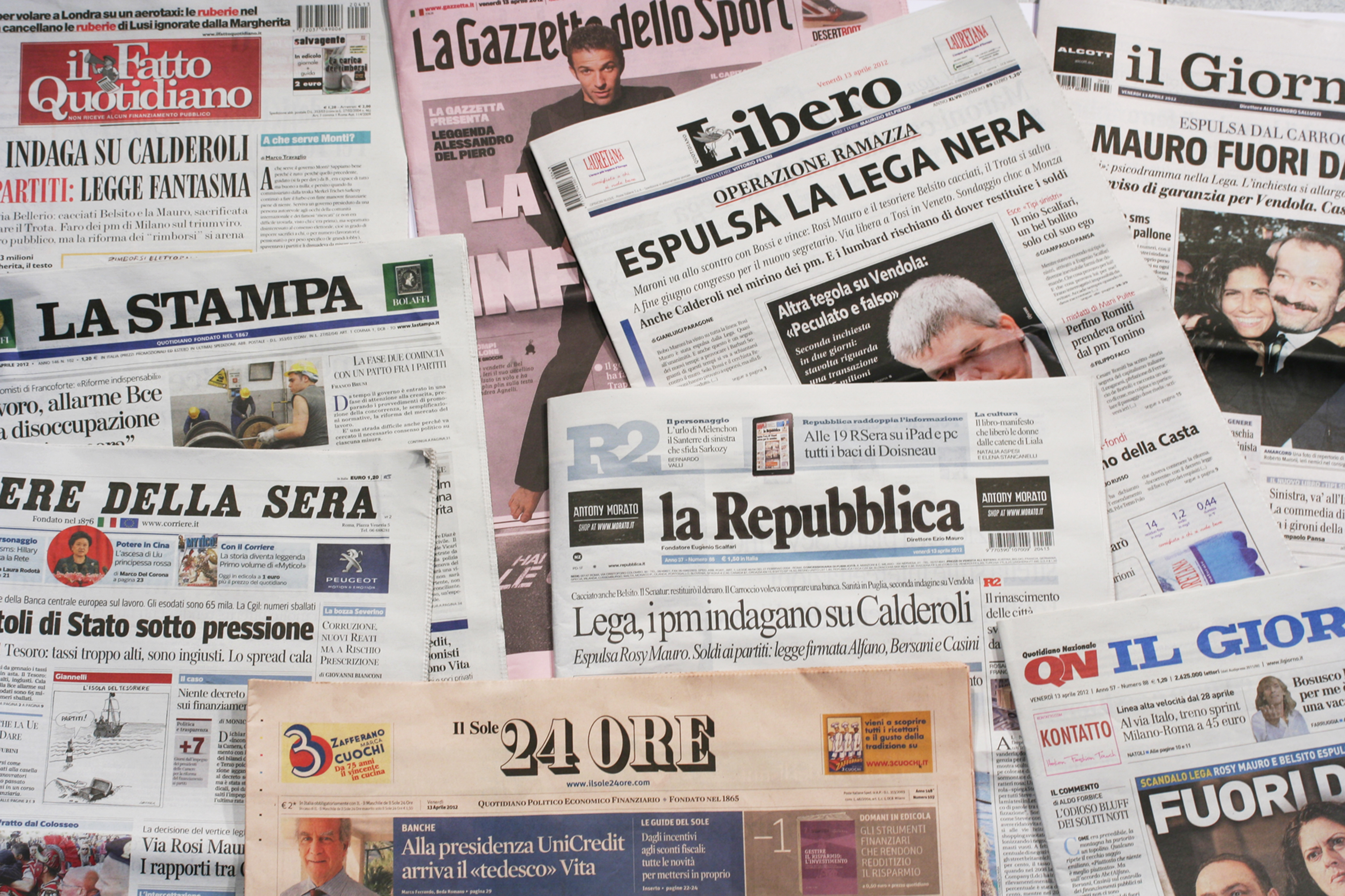 Investimenti pubblicitari in calo nei quotidiani