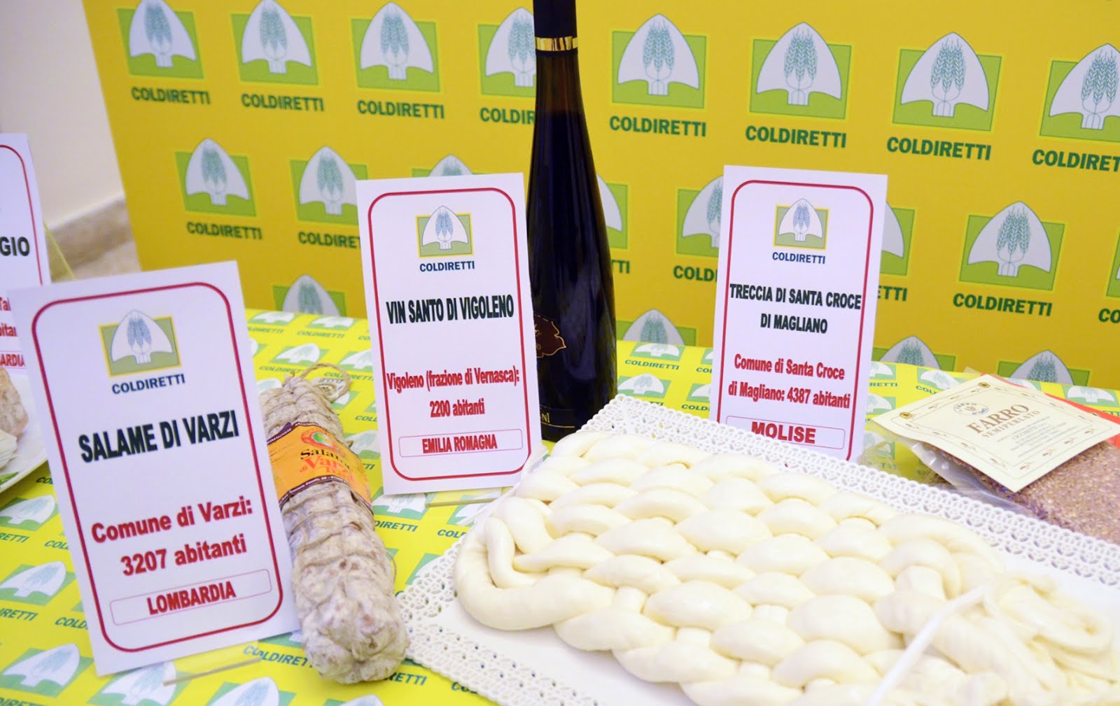 La Coldiretti organizza la prima rassegna dei prodotti tipici dei piccoli comuni
