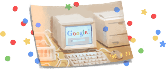 Un doodle per il 21° compleanno di Google