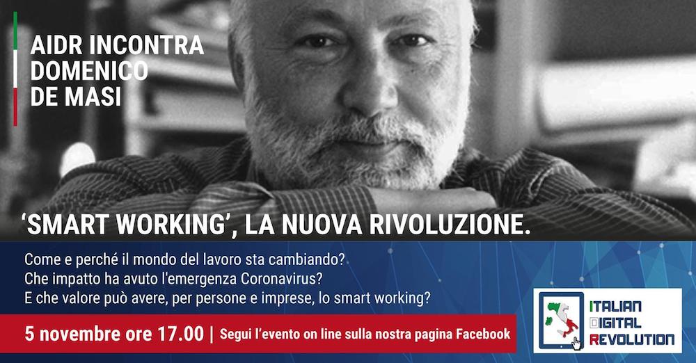 Smart working: il sociologo De Masi ospite di Aidr 