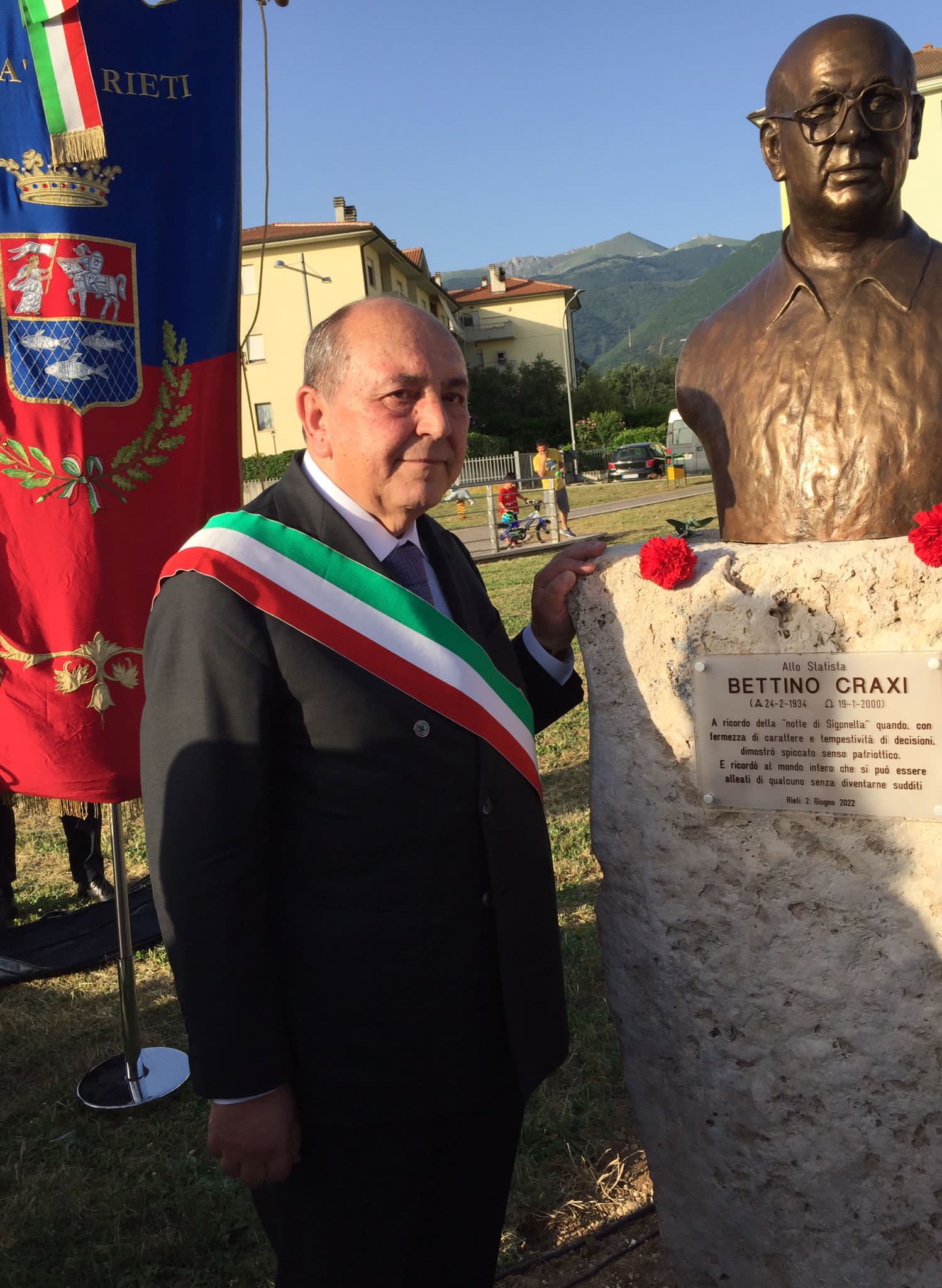Rieti, inaugurato busto dedicato a Bettino Craxi