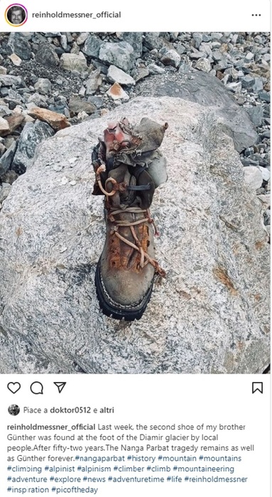 Trovato lo scarpone del fratello di Messner, “non lo abbandonai”