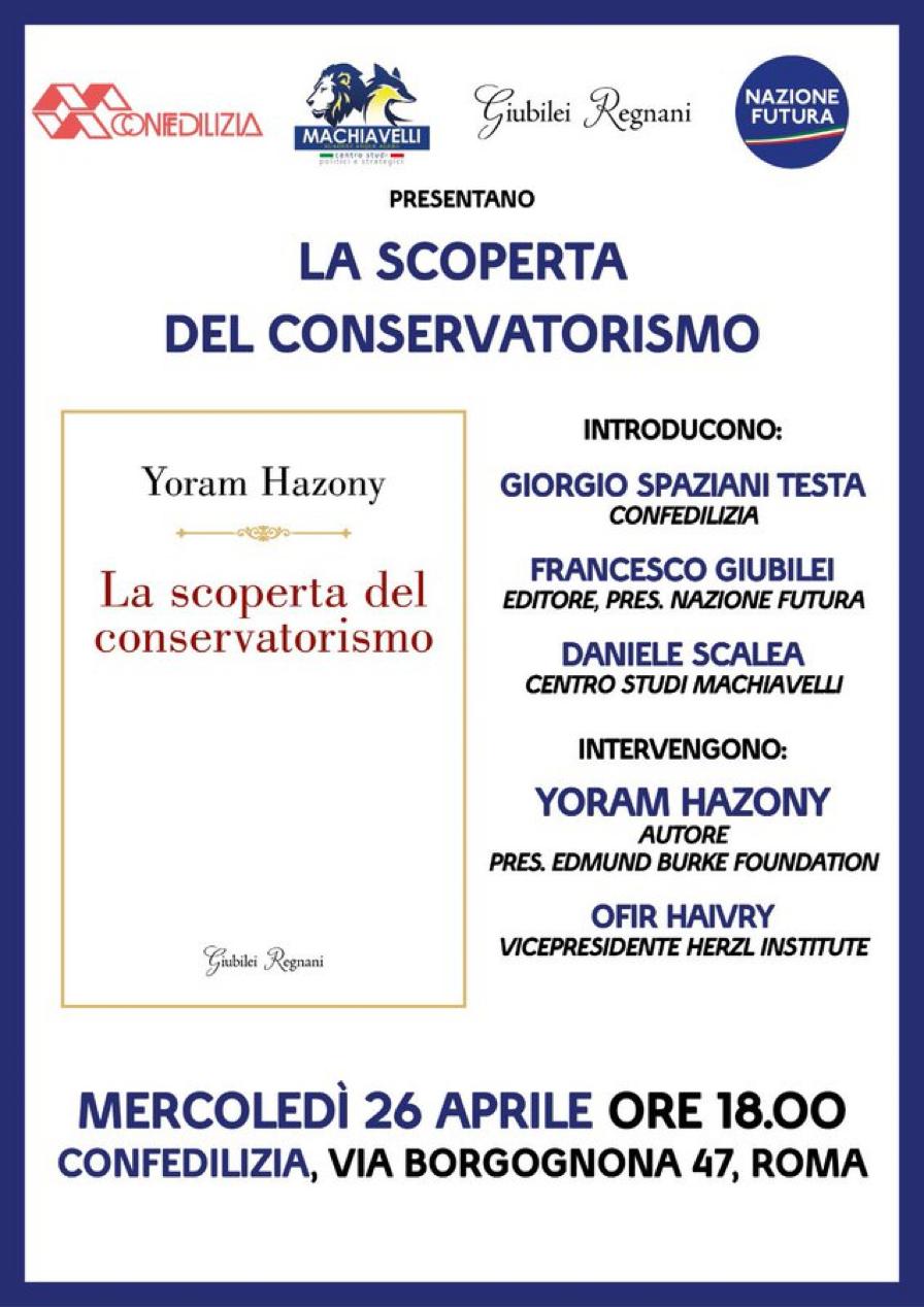 Yoram Hazony presenta “La scoperta del conservatorismo”