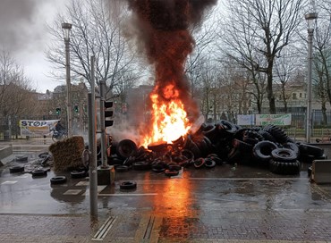 Protesta dei trattori: caos a Bruxelles