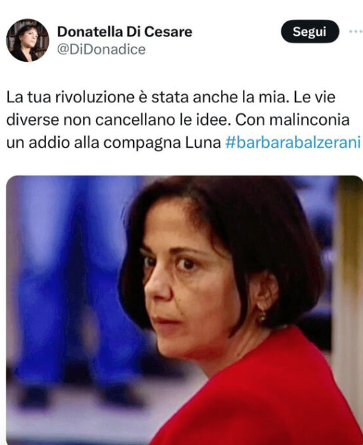 La prof che omaggia l’ex Br