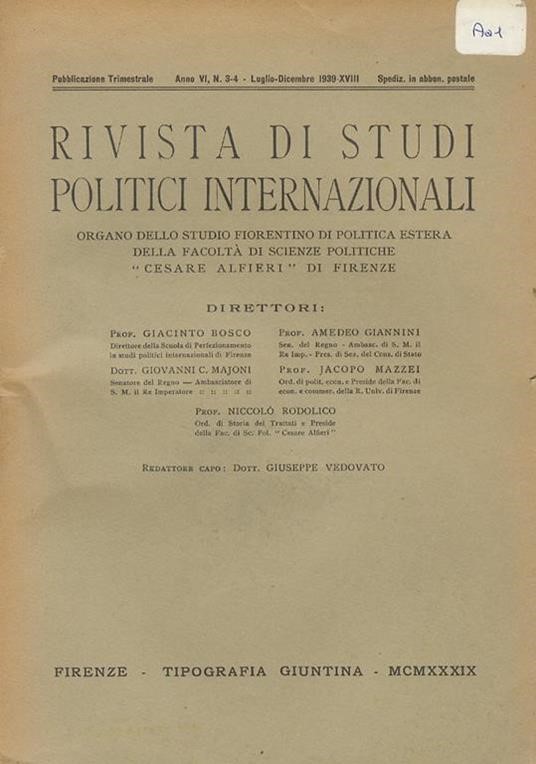  Rivista di Studi Politici Internazionali